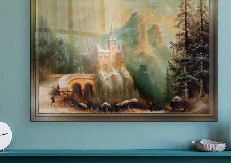 Winter Landscape With Castle In The Mountains by Albert Bredow Old Masters Fine Art Reproductions by xzendor7