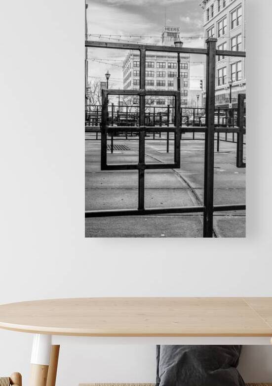 History Through The Railing Grayscale by Jennifer White