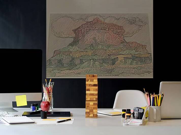 Pink Cloud in Sedona Drawing by Tony Tascona OC LLD RCA LLD 1926 2006