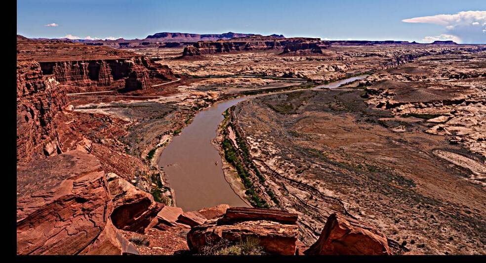 Hite Overlook Edge Colorado River Pano by Jennifer White