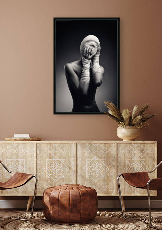 Woman in bandages by Johan Swanepoel