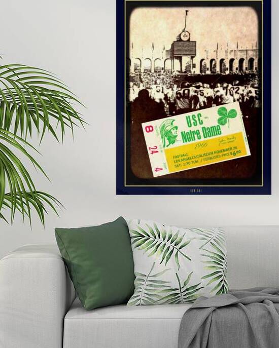 1966 Notre Dame at USC Ticket and Photo by Row One Brand