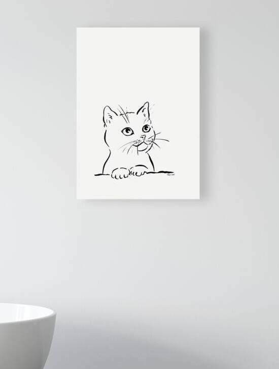 cute cat pen and ink drawing by Karen Kaspar