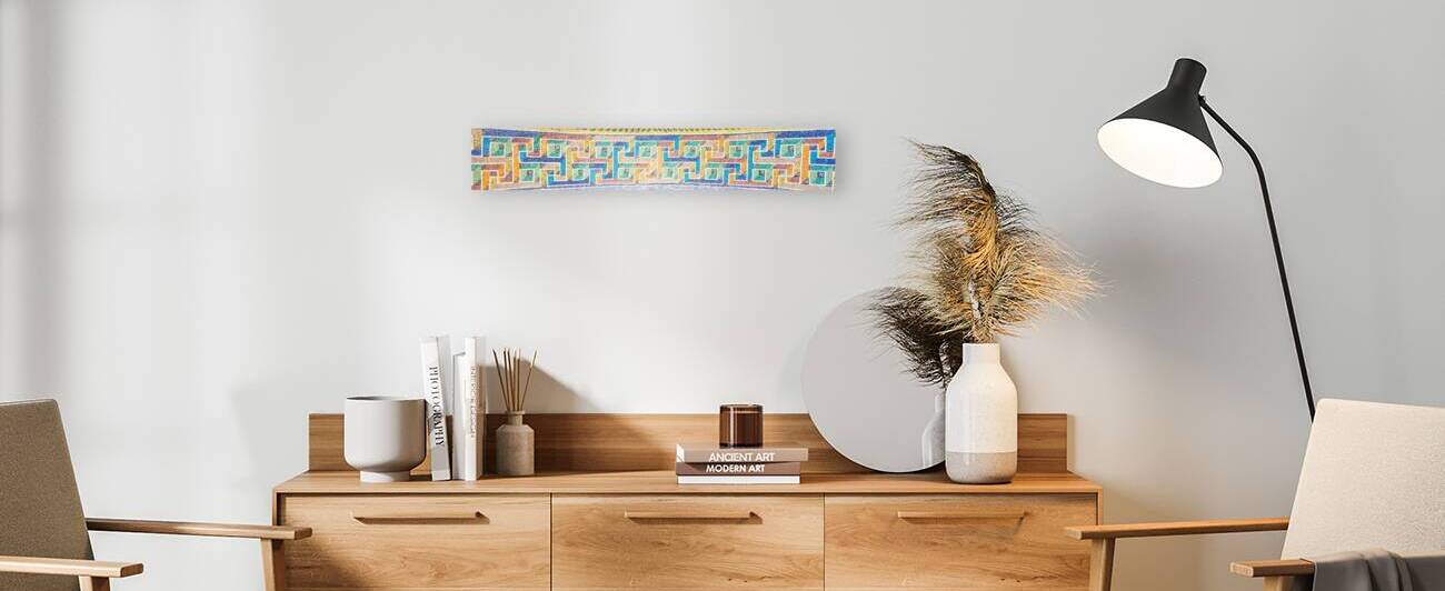 Marble mosaic decoration. Detail and colors in this photography by Paolo Modena