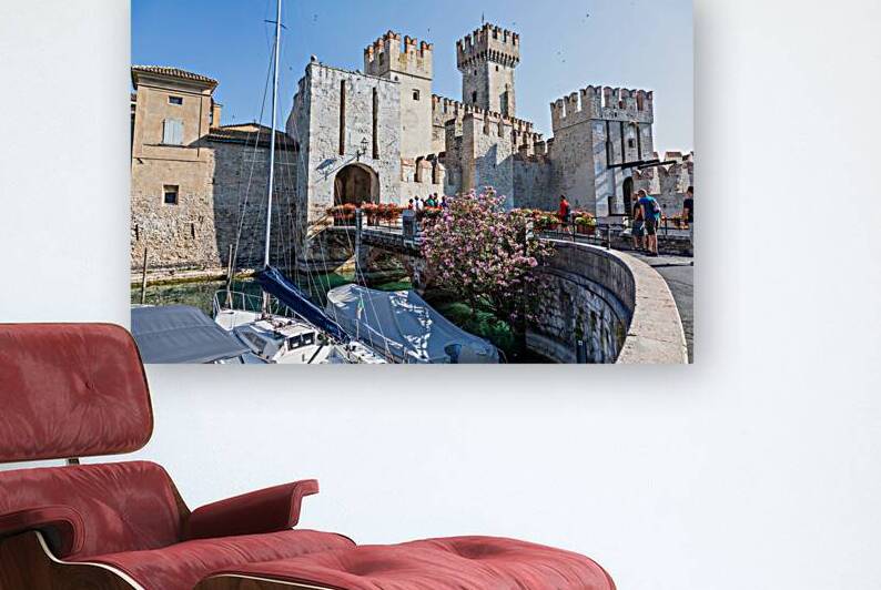 Antique Sirmione castle popular turistic destination day with  by Paolo Modena