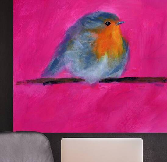 LIttle Robin two acrylic painting by Karen Kaspar