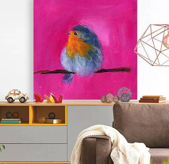 Little Robin acrylic painting by Karen Kaspar