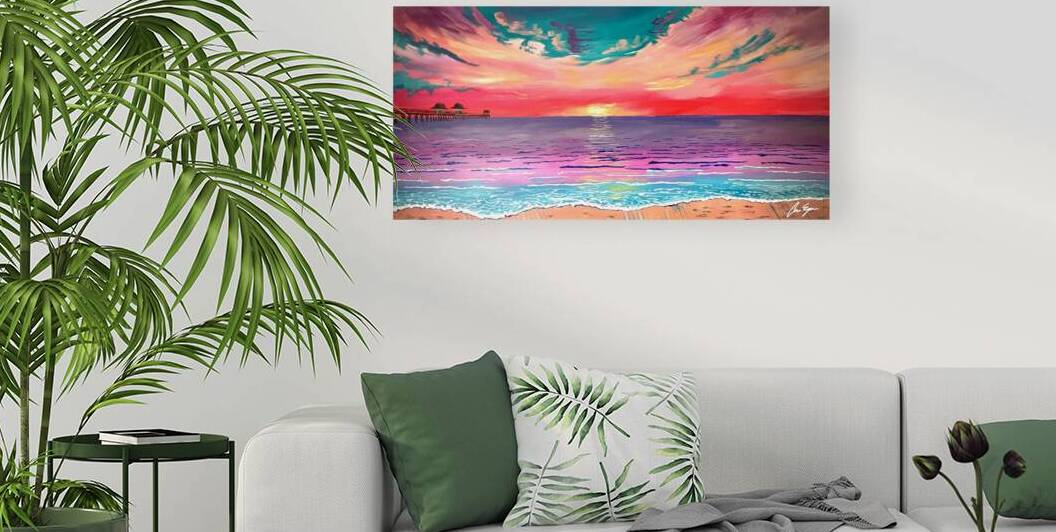 Naples Pier Sunset Painting by Conor s Canvas