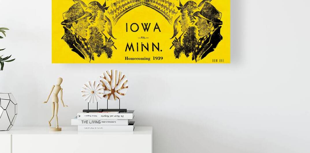 1939 Iowa vs. Minnesota Football Art by Row One Brand