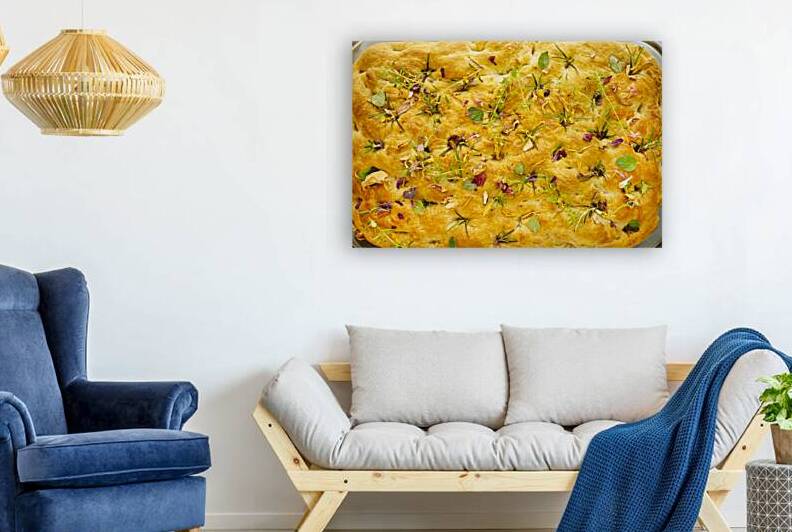  Focaccia Bread with Herbs and Edible Flowers by Iris H Richardson