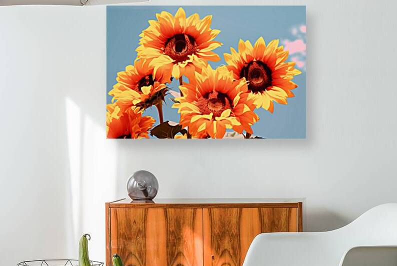 Golden Giants - Sunflower Portrait Art Prints by Savage Art Prints