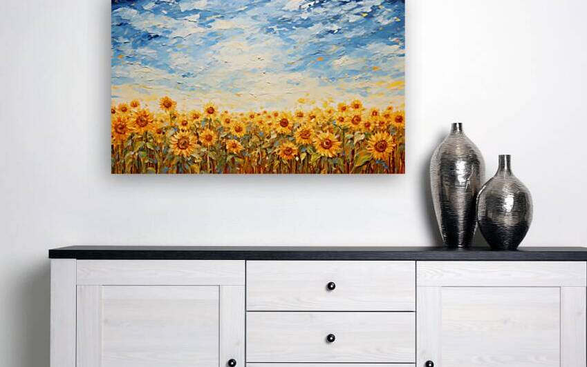 Symphony Of Sunlight - Sunflower Field Art Prints by Savage Art Prints
