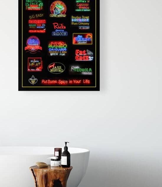 Bourbon Street New Orleans Neon Signs Montage 10x12 by Studio Dalio