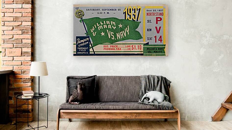 1937 William & Mary Tribe at Navy Midshipmen by Row One Brand