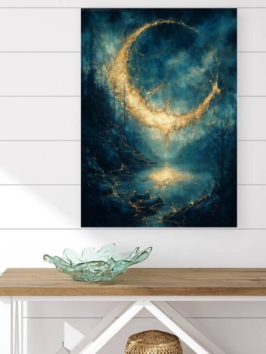 Kintsugi Moon – Golden Light over Silent Waters by Anne Laure GOUPIL