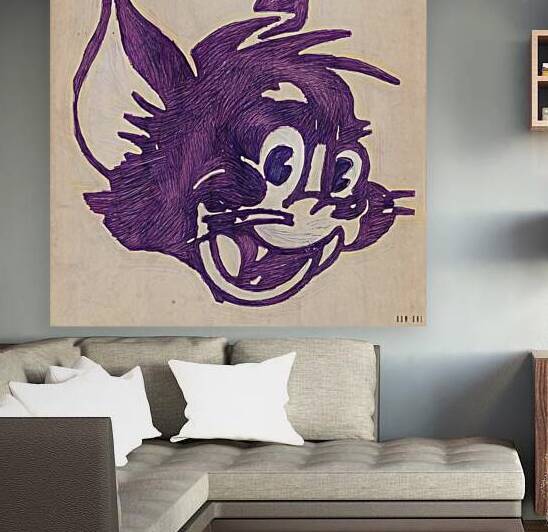 1960s Kansas State Wildcat Cartoon Art by Row One Brand