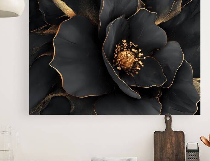 Midnight Bloom   Black Petal Elegance by Arte Exquisites