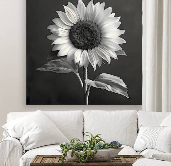 Sunflower Selfie 4 - Sunflower Portrait Art Prints by Savage Art Prints