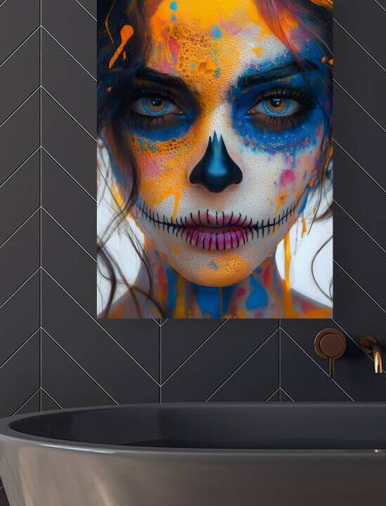 Flor De Miel Y Muerte - Flower Of Honey And Death - Dia de los Muertos Art Prints by Savage Art Prints