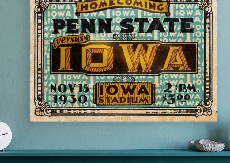 1930 Iowa Homecoming Football Ticket Art by Row One Brand