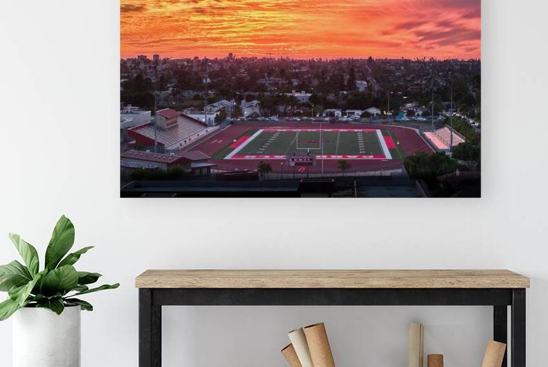 San Diego Area High School Stadium At Sunset by Ryan Cameron