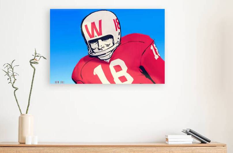 1966 Wisconsin Football Player Art Remix by Row One Brand