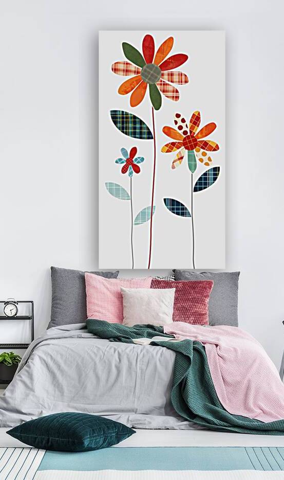 Plaid Botanica 27 - Contemporary Floral Art Prints by Savage Art Prints