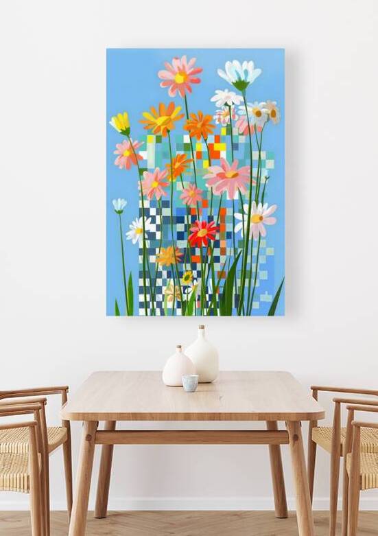 Fleurs En Pixels - Flowers In Pixels - Digital Floral Art Prints by Savage Art Prints