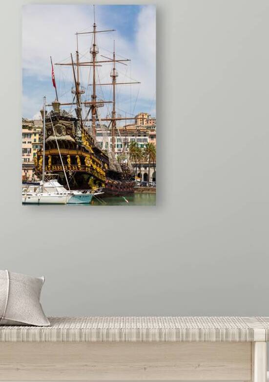 Pirate galleon Neptune in Genoa Italy. Ship replica. by Paolo Modena