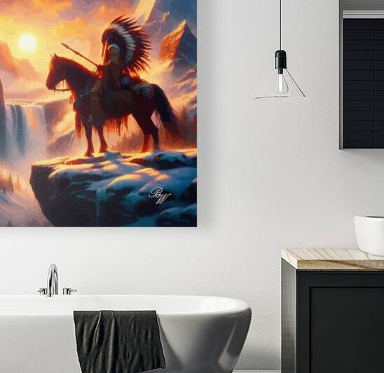 Native American Indian by waterfall 4  by Billy Wayne