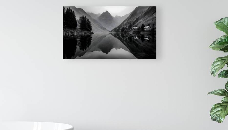The Mirror Of Solitude - Monochrome Landscape Art Prints by Savage Art Prints