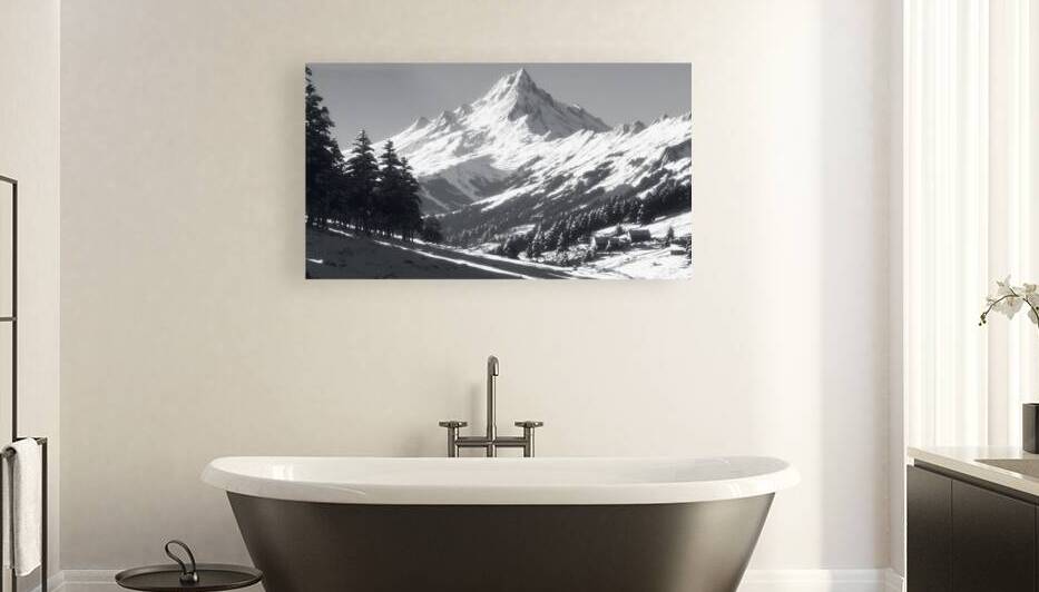 Winter In The Valley - Monochrome Landscape Art Prints by Savage Art Prints