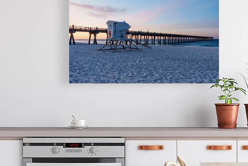 Pensacola Pier Lifeguard Stand Morning by Jennifer White