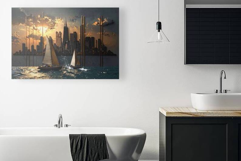 Chicago Skyline Sailing 14 by Bob Tamburello