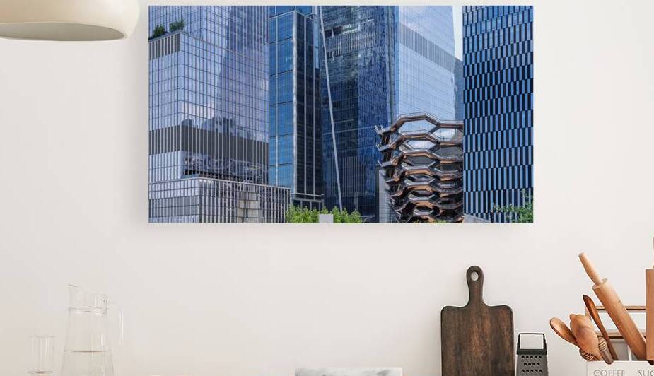 Tall office and apartment buidlings above Hudson Yards in New Yo by Steve Heap