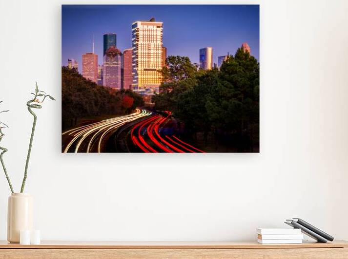 Houston Downtown at Buffalo Bayou over Memorial S by Robbie Green Photography