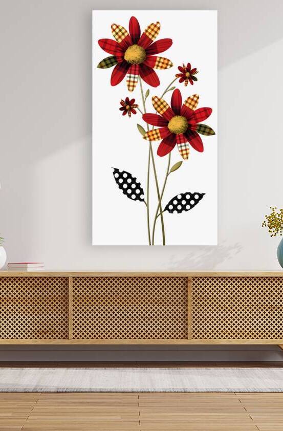 Plaid Botanica 32 - Contemporary Floral Art Prints by Savage Art Prints