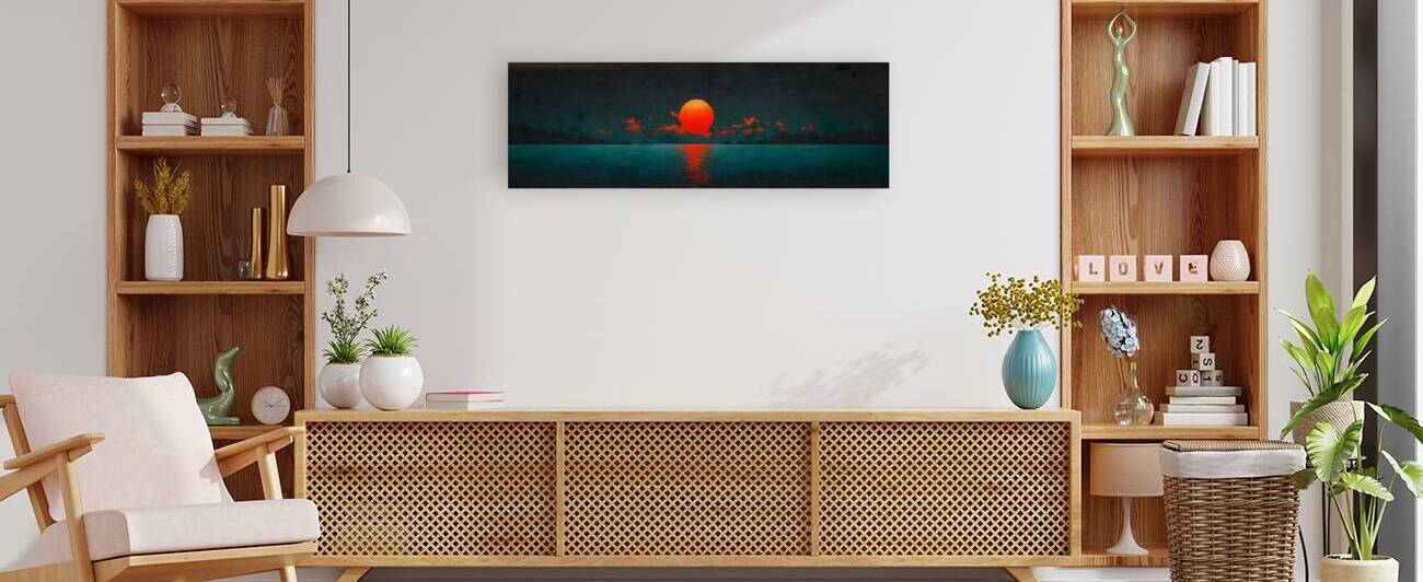 Setting Sun – Modern Sunset Art Print by Savage Art Prints
