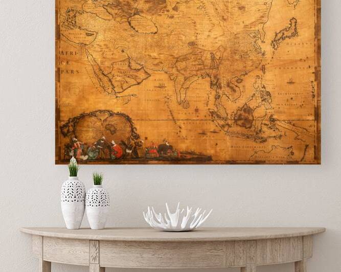 Ancient cartography. Authentic old map. Exploration geography  by Paolo Modena