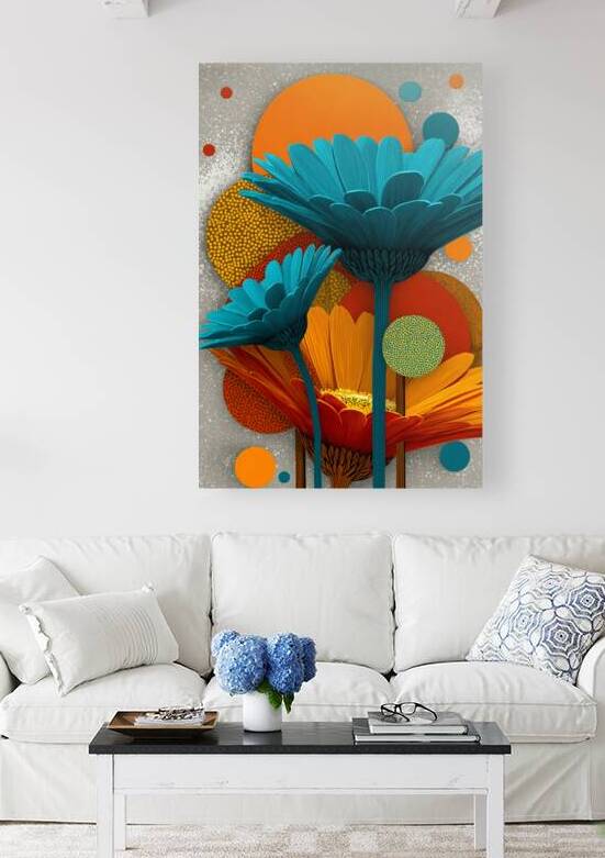Atomic Petals – Modern Floral Art Print by Savage Art Prints