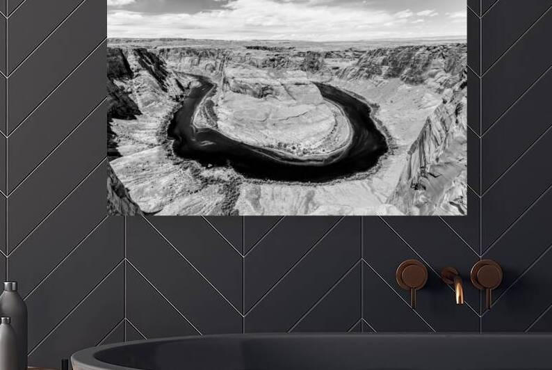 Horseshoe Bend Arizona Afternoon Grayscale by Jennifer White