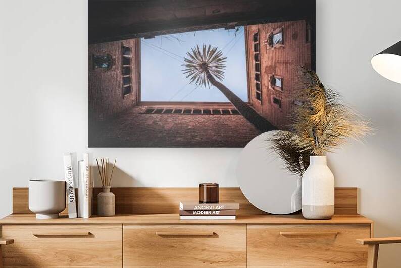 Barcelonas Skyward Palm Embrace by Geoffrey Prior