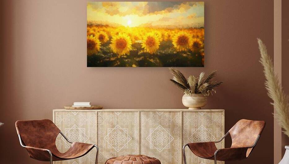 Golden Sunflower Field   GIA2501 0486 OIL by JordiCarrio