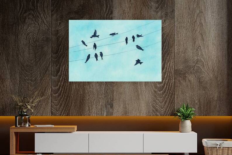 Gathering of swallows by Karen Kaspar
