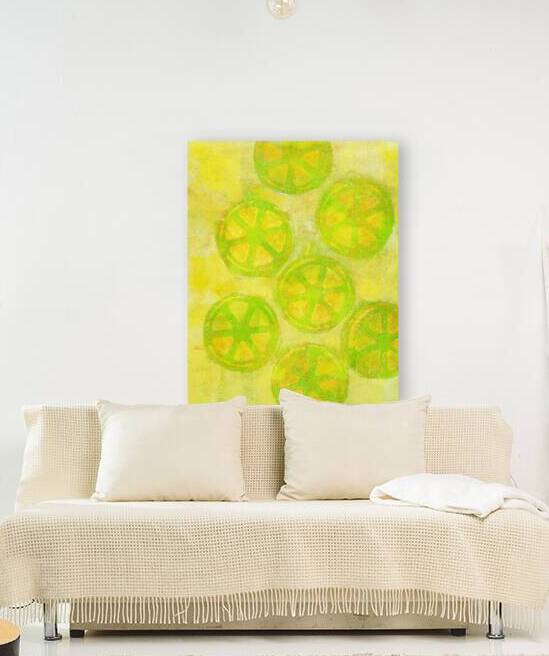 lemon twist abstract acrylic painting by Karen Kaspar