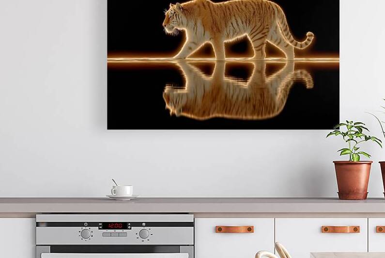 Golden Monarch – Tiger Reflection Print by Savage Art Prints