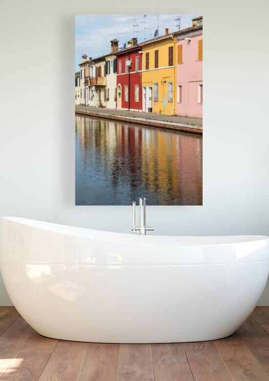 Comacchio Italy   traditional colored buildings in Comacchio vi by Paolo Modena