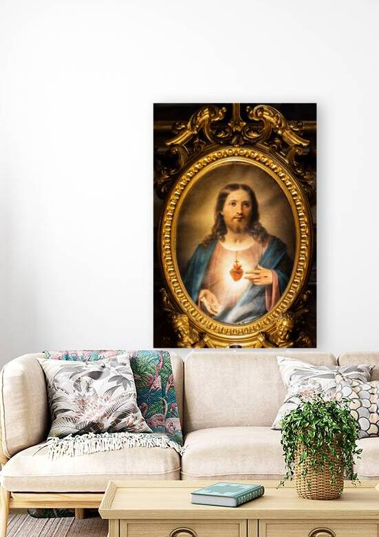 Bologna Italy   San Luca Sanctuary. Heart of Jesus Christ paint by Paolo Modena