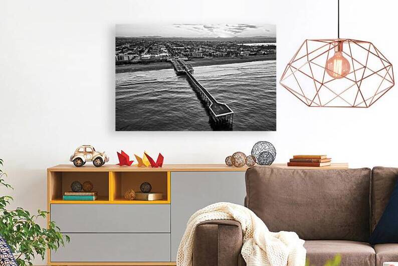 Aerial Look Down Crystal Pier San Diego by Ryan Cameron