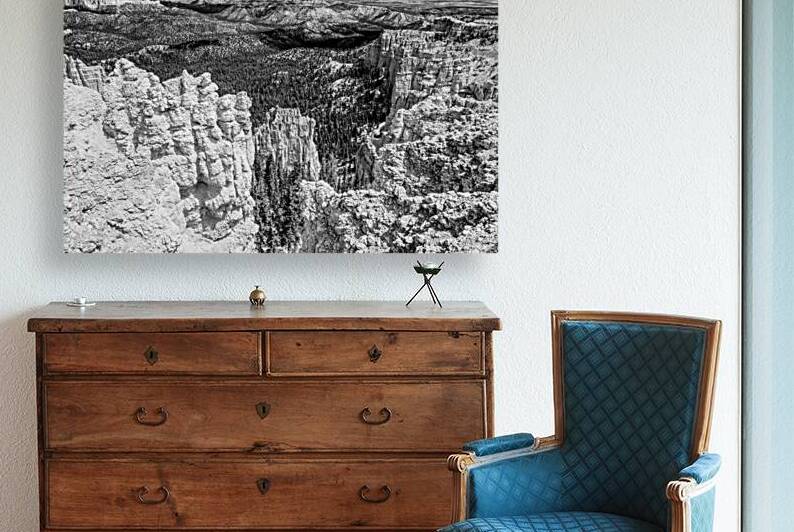 Bryce Hoodoo Viewpoint Grayscale by Jennifer White